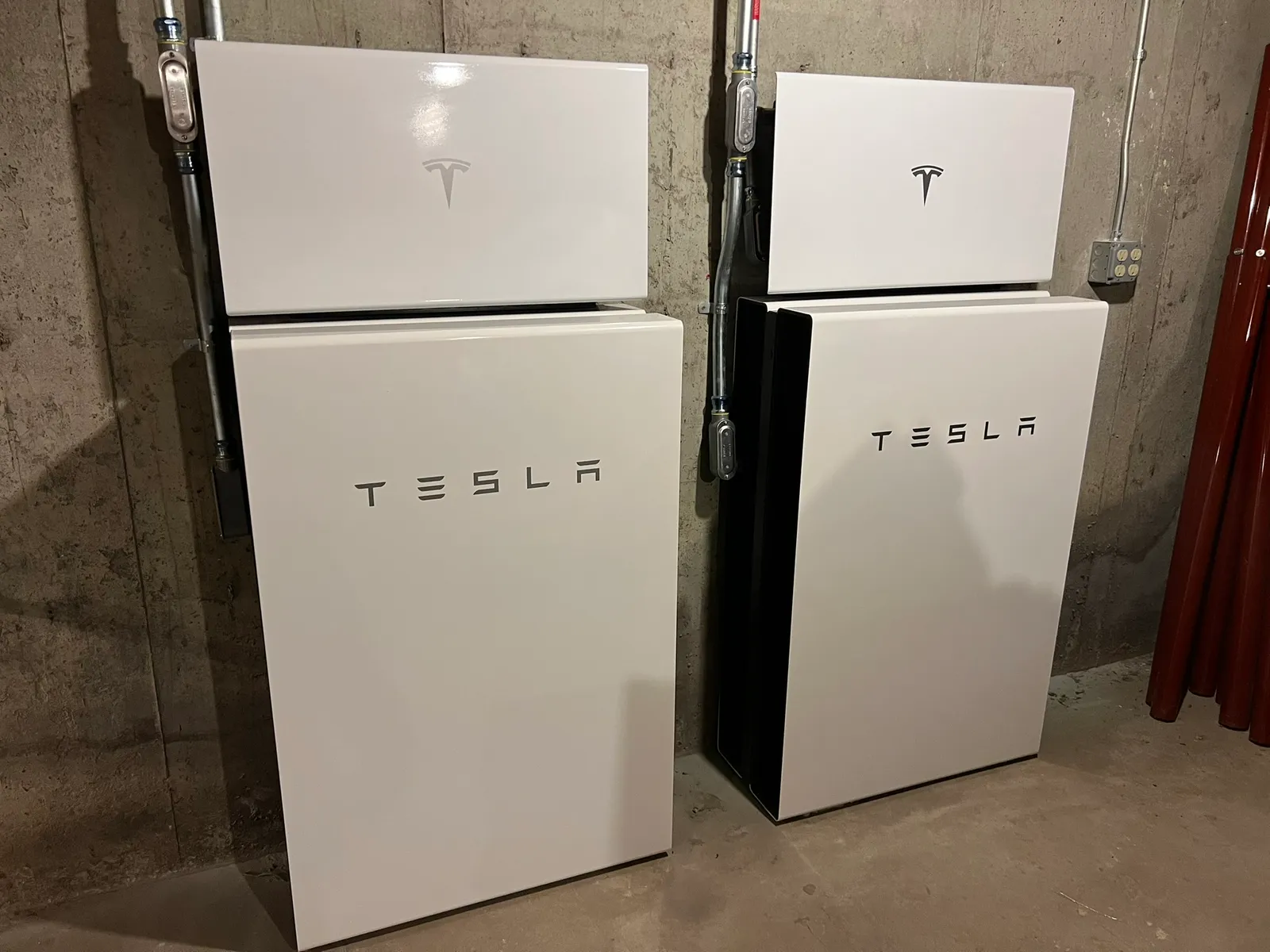 Tesla Powerwall battery backup at the estate